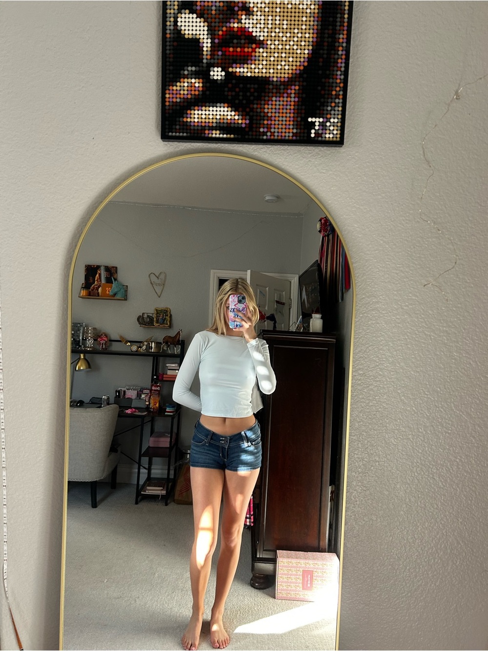 wild fable blue Long-Sleeve Cropped Tee - Picture 3 of 5
